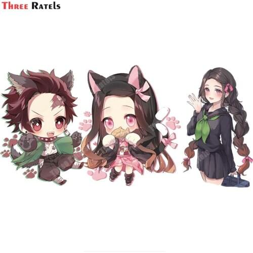 Three Ratels A834 Kamado Nezuko Kimetsu No Yaiba Anime Stickers Waterproof Protected Vinyl Material Decals For School Gifts
