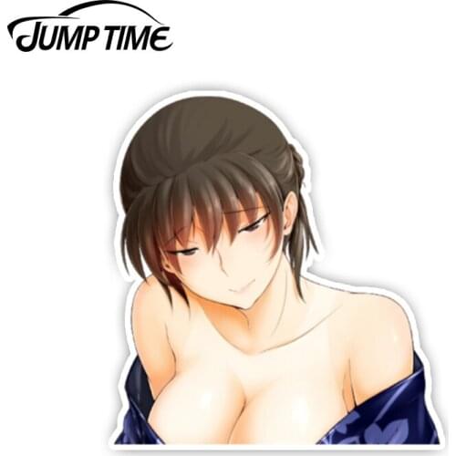 Jump Time 13cm x 8.8cm For Amagami SS Anime Car Sticker Bumper Window Helmet Decal Waterproof Car Decoration Sexy Graphic