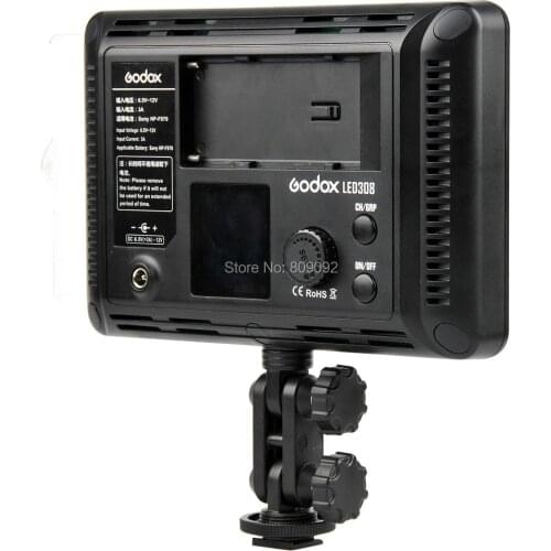 Godox LED 308 Video Light 3300-5600K +Remote Handle Grip DSLR Camera DV Lamp Lighting for Wedding Videography Shooting