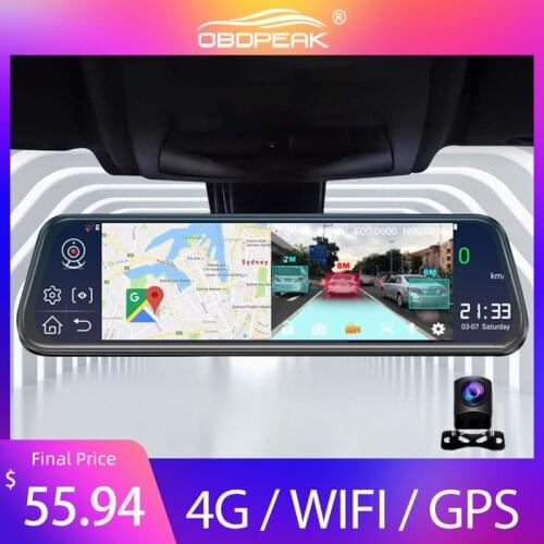 A980 4G Android 8.1 ADAS 10" Stream Rear View Mirror Dash Cam Camera Car Camera Recorder Dvr Dashcam GPS Navigation 1080P WIFI