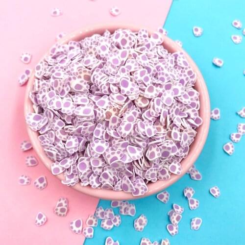 100g Kawaii Bear Claw Soft Clay Slice DIY Nail Arts Decoration Polymer Clay Sprinkles for Crafts Slime Filling Accessories