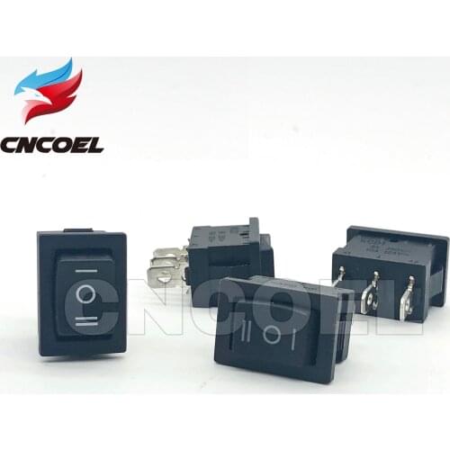 5PCS KCD1 Mini Black 3 Pin three position toggle switch On/Off/On Rocker Switch AC 6A/250V10A/125V