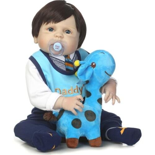 57cm Silicone Reborn Babies Full Body Realistic Boy Doll 22inch Vinyl Babies Toddler Girl Birthday Christmas Gift For Children