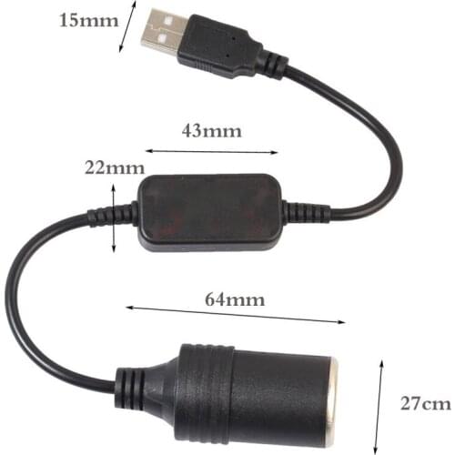 Car Cigarette Lighter Socket USB 5V To 12V Converter Adapter Wired Controller Plug Connector Adapter Auto Interior Accessories