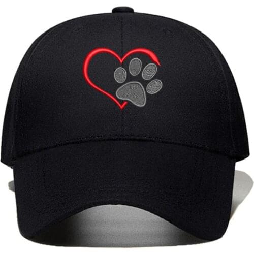 Heart Shaped Bear Paw Cartoon Baseball Cap Women Cotton Dad Hat Summer Adjustable Embroidery Snapback Cap Men Dropshipping