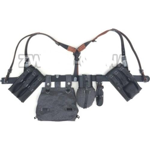 WWII GERMAN ARMY SOLDIER COMBAT EQUIPMENT 98K AMMO POUCH LEATHER BRACELET MILITARY COMBINATION