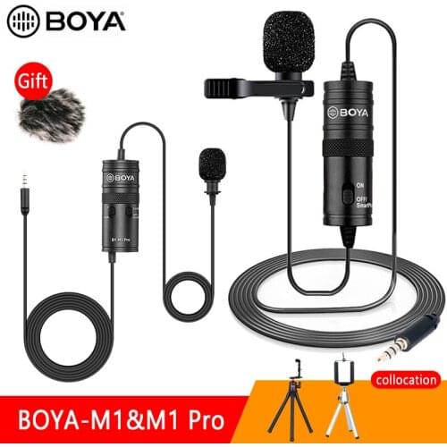 BOYA BY-M1PRO/M1 6m Clip-on Lavalier Mini Audio 3.5mm Collar Condenser Lapel Micphone for iPhone Android DSLR Camcorder Recorder