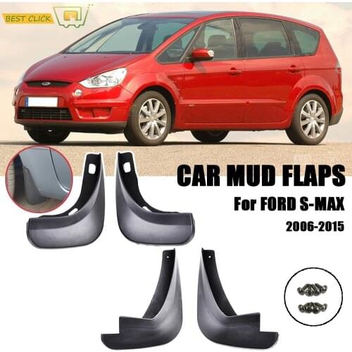 Set Molded Mud Flaps For Ford S-Max 2006 - 2015 Mudflaps Splash Guards Front Rear Mudguards 2007 2008 2009 2010 2011 2012