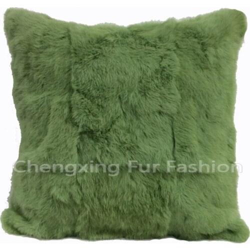 CX-D-28 Grey Hand Made Home Custom Fashion Rabbit Fur Decorative Pillow Covers