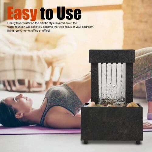 Indoor Fountain Decorative LED Lighting Desktop Fountain Office Ornament Tabletop Craft Indoor Home Table Decor