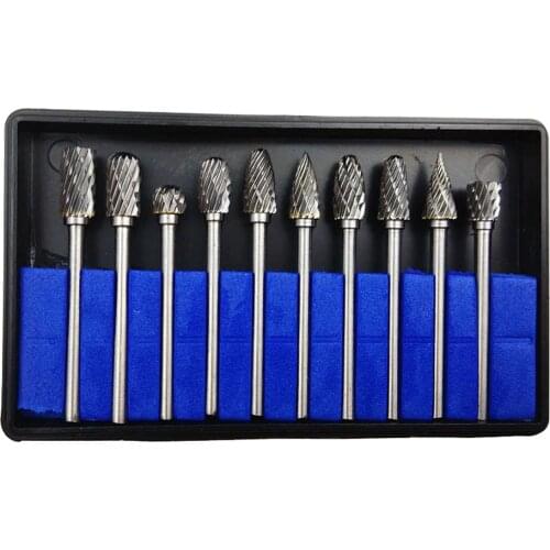 Long Life Double Serration Tungsten Carbide Rotary Burr Set with 3mm Shank/Double Cut Rotary Burr Tungsten Steel