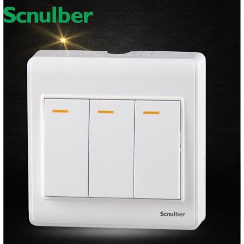 Environmentally friendly surface mounted 3 gang 2 way wall rocker switch