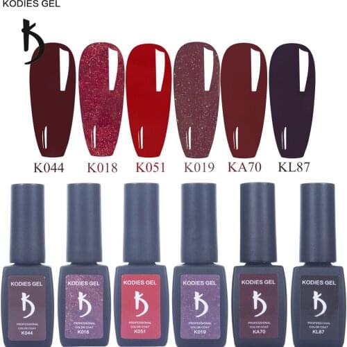 KODIES GEL Nail Polish Vernis Semi Permanent UV Gels Polishes Wine Red Color 8ML Manicure Gellak for DIY Nail Art Supplies New
