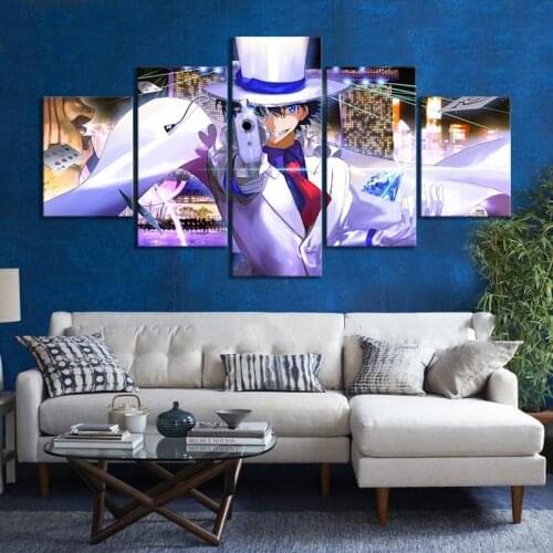 Canvas HD Prints Pictures 5 Panels DETECTIVE CONAN Movie Painting Wall Art Home Decoration Modular Poster Living Room