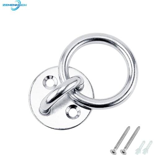 316 Stainless Steel Round Pad Eye Plates Boat Marine Mooring Ceiling Wall Mount Base Hook Strap Tie Down Hook Yoga Accessories