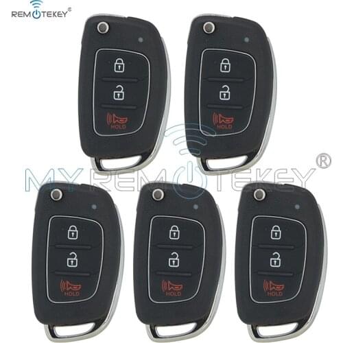 5pcs Flip Remote Key Shell 3 Button TOY49 for Hyundai Elantra Genesis Remtekey Car Key Shell Cover Keyless