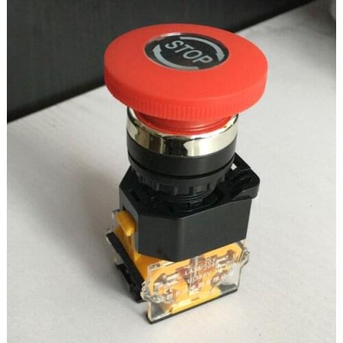LA38-11ZS Self-Locking Emergency Stop Switch Push Button 22mm Mushroom PushButton STOP 10A 380V