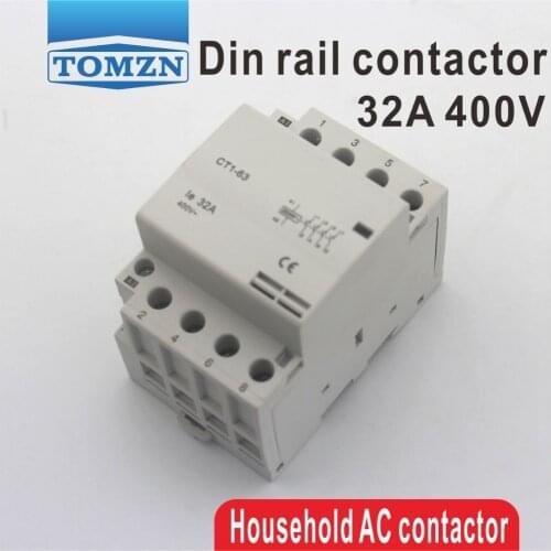CT1 4P 32A 220V 400V~ 50/60HZ Din rail Household ac Modular contactor 4NO