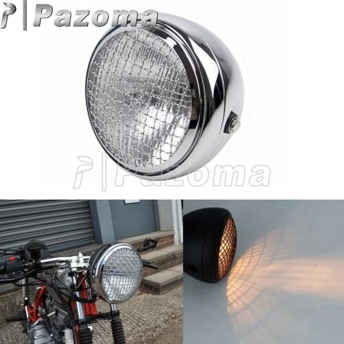 Custom Motorcycle Headlamp 6.5" Retro Cafe Racer Headlight H4 Bulb Head Light For Harley Chopper Bobber Triumph Suzuki DR RM 250