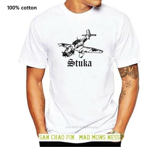 2019 Men Cool Tee Shirt Stuka Ju 87 Sturzkampfbomber Luftwaffe Ostfront Wh Flugzeug-T Shirt Summer T-shirt