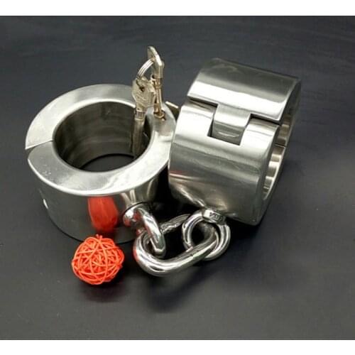 6cm high overweight hand cuffs stainless steel metal handcuffs bdsm fetish slave bondage wrist restraints torture devices