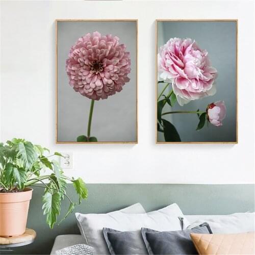 Wall Art Flower Painting Nature Wall Art Rose Blossom Floral Modern Decoration Canvas Pictures for Living Room Decor