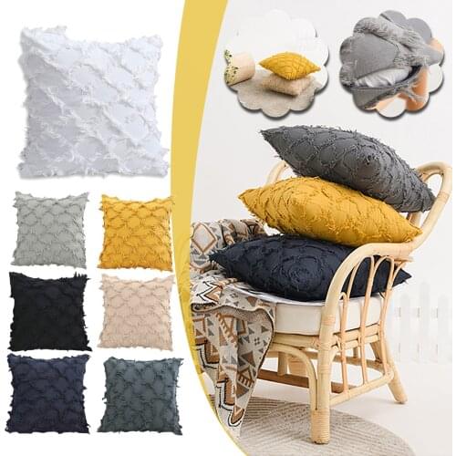New Geometric Ins Style Pillowcase Living Room Bedroom Cotton Linen Cut Flower Sofa Cushion Diy Pillow Cushion Home Decoration