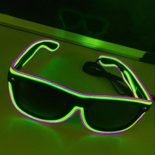 LED Glow Sunglass Glasses Fashion Neon Light Up Glow Rave Costume Party Bright SunGlasses Easter Party Supplies