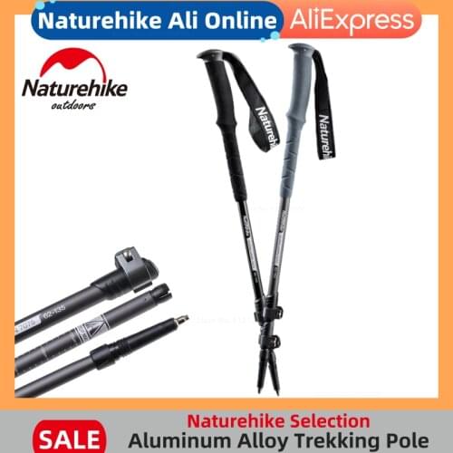 Naturehike Trekking Pole 7075 Aluminum Alloy Outer Lock 3-Section Telescopic Folding Pole Hiking Climbing Outdoor Walking Stick