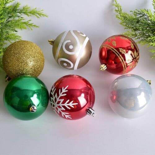 Christmas ball pendant 6-8CM snowflake painted ball ornaments Christmas tree window scene layout boxed hanging ball pendant