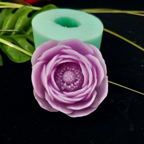 PRZY single hole round lotus soap mold silicone soap SOY handmade flower fragrance mold soap making mold resin clay mold