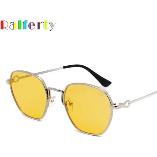 Ralferty 2019 Womens Sunglasses Colorful Lenses Yellow Pink Sun Glasses UV400 Shades For Women Zonnebril Dames J9171