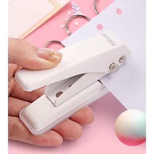 Single Hole Paper Punch Handheld Metal Hole Puncher 20 Sheet A4 Capacity 6mm For A4 A5 B5 Notebook Scrapbook Diary Planner DIY