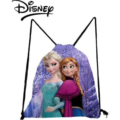 Disney Frozen Backpack Anna Elsa Cartoon Girl Printed Drawstring Bags Child Mini School Bag Girl Eco Shoe Pocket Storage Bag