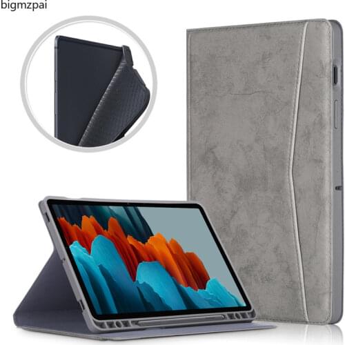 2020 Smart Cover for Samsung Galaxy TAB S7 SM-T870 SM-T875 case 11"with Pencil Holder Tablet Case Tab S7 T870 11 pu Leather Case