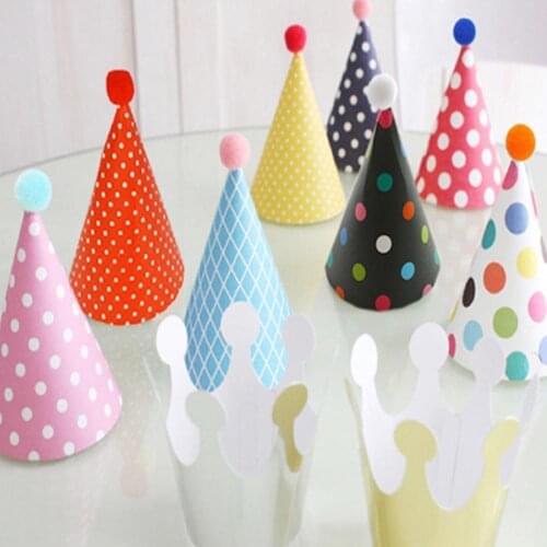 Creative 11Pcs/Lot Happy Birthday Party Shimmers Paper Cone Hat Crown Fun Game Celebration Home Decorations Party Supplies