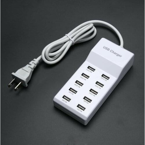 10 Ports Fast USB Hub Multi port USB Splitter Adapter Wall Travel Desktop Charger US/EU Plug for iphone xiaomi moblie phones FS