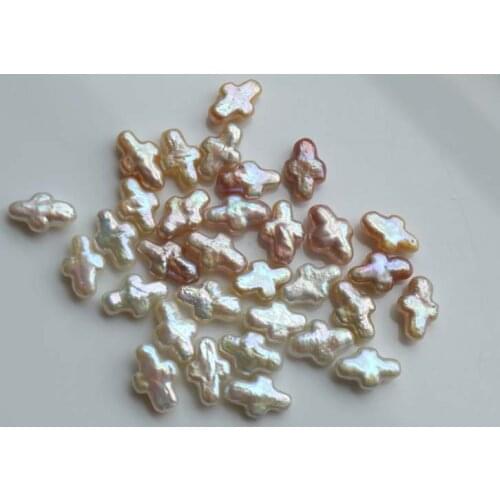 WHOLESALE Cross Shape 10mm Size Natural Real Pearls, Loose Freshwater Irregular Baroque Pearls, 30PCS/LOT