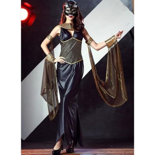 Women Egyptian Cleopatra Costume Sexy Greek Goddess Leather Costumes Adult Cleopatra Costumes Dress female Greece Queen costumes