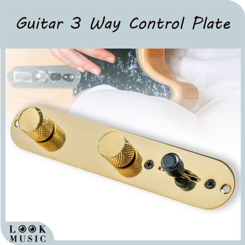 Guitar Gold 3 Way Control Plate Wired Loaded Switch Wiring Harness Knobs for TL Electric Guitar