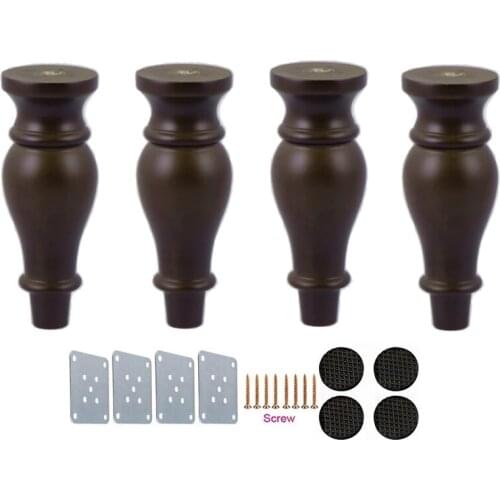 1/4PCS 180mm Solid Wood Furniture Legs Replacement Brown Mid-Century Modern For Coffe Tea Table Sofa Bed TV Stands Cupboard