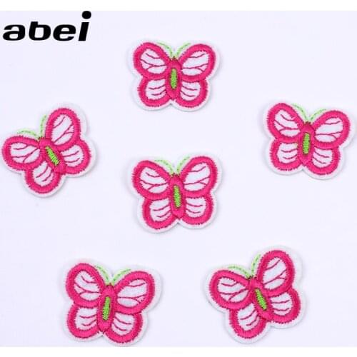 10pcs/lot Cartoon Small Butterfly Stickers for Girls Sweater Jeans Iron On Embroidery Patch Sew On Appliques Diy Jeans Badge