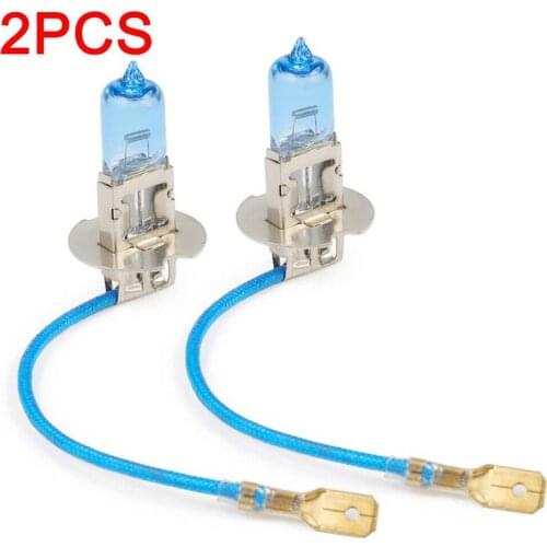 2pcs Car Lamps H3 Light bulbs on Cars 5000K Super White Halogen Bulbs 12V 3 Lights High BeamCar Accessories Headlight Fog Lamp