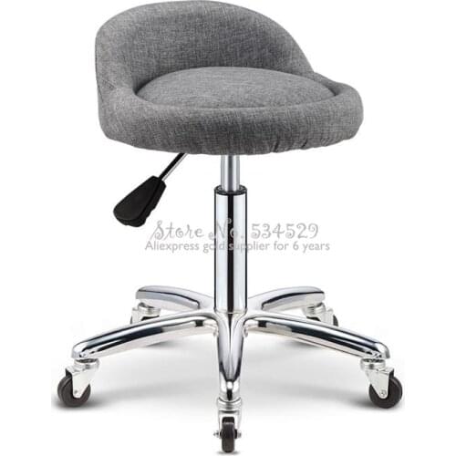 30% B Beauty salon hairdresser stool pulley nail backrest stool round lifting rotary bar chair