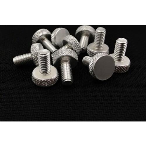5Pcs M3 6061 Aluminum alloy knurled thumb screw net pattern hand twist flat head adjusting bolt advertising nail bolts