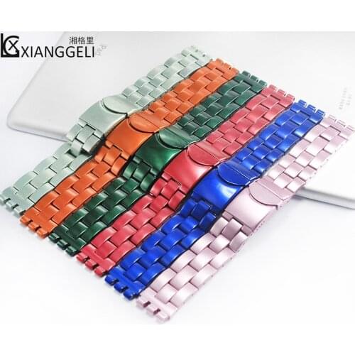 Watch accessories For Swatch 19mm latest stainless steel watch band for all types of high-end mens and womens brand watches