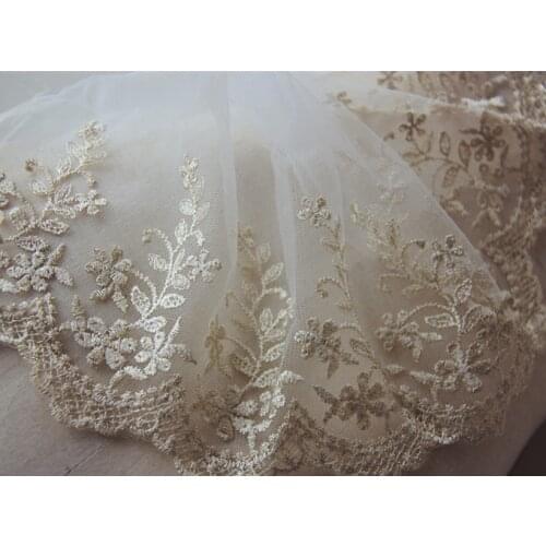 Free shipping! 6yards/lot 16cm 6.3inch exquisite gold thread embroidery lace trim clothing accessories