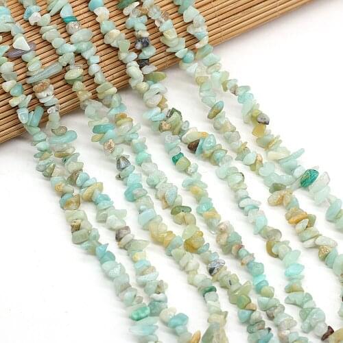 40cm Natural Irregular Stone Rock Freeform Chips Amazonite Gravel Beads For Jewelry Making Bracelet Necklace Size 3x5-4x6mm