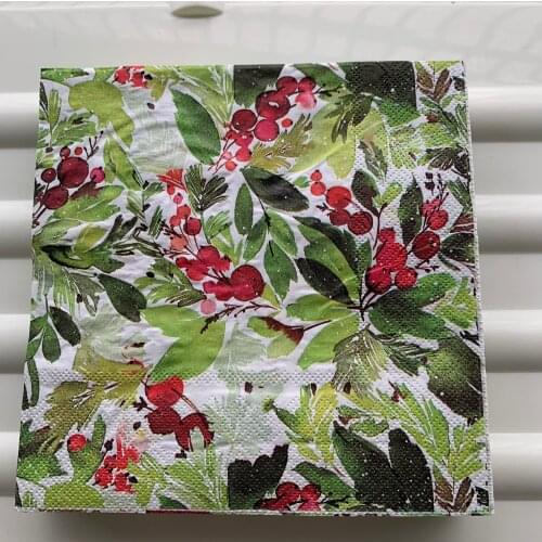 Decoupage wedding servilletas vintage napkins paper elegant tissue beautiful red fruit snow birthday party toweldecor 20 3-ply