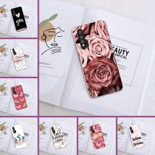 For Huawei Nova 7 6 Se Pro 5G Back Cover Silicone Transparent Heart Flower Love Soft Phone Case For Huawei Nova 5t 5i 5 Pro 5z